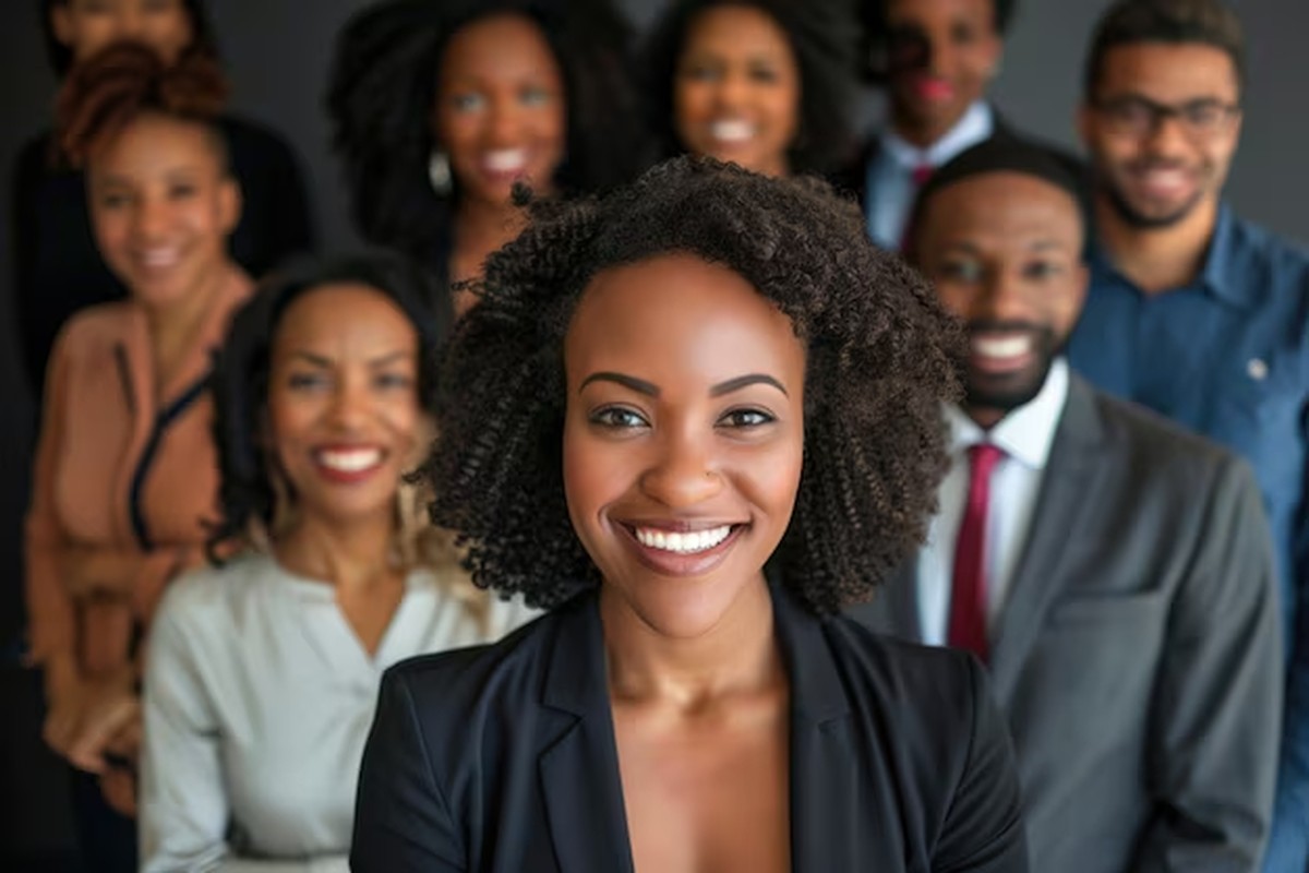 African professionals team collaborating in modern office — The Trillion Hub digital solutions
